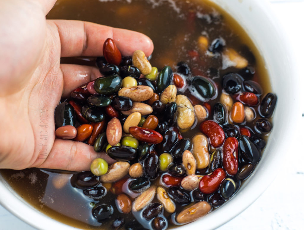 Mixed beans soaked overnight.