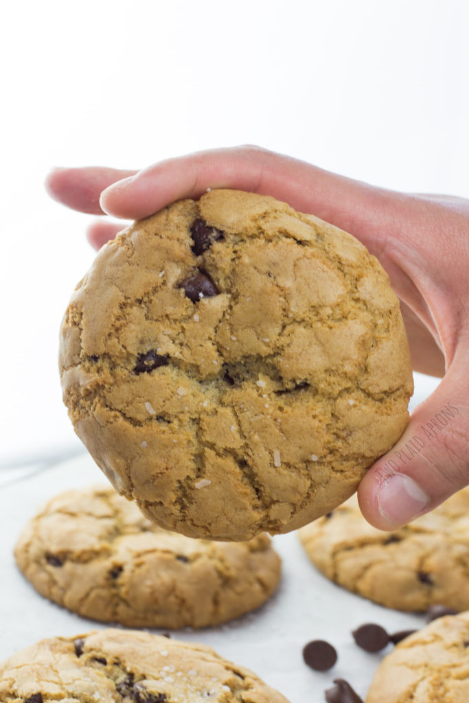 Our chocolate chip cookies are almost as big as our hands!