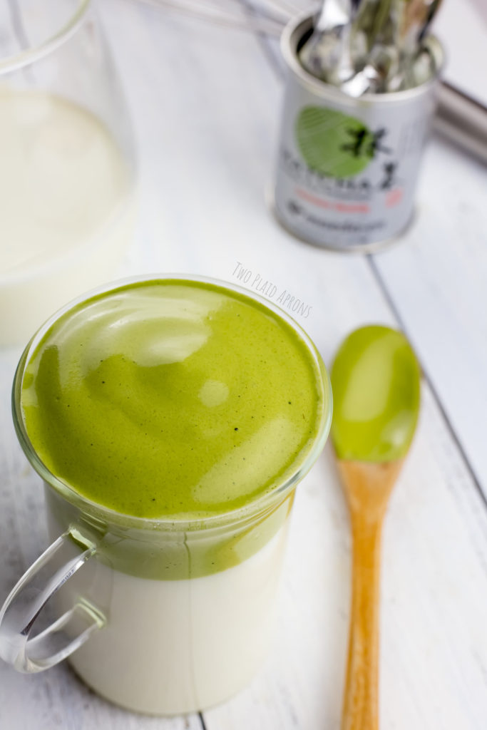 Premium Photo  Cold milk and whipped matcha, glass of dalgona matcha latte.