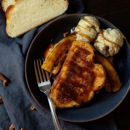 Bananas Foster French Toast | Two Plaid Aprons