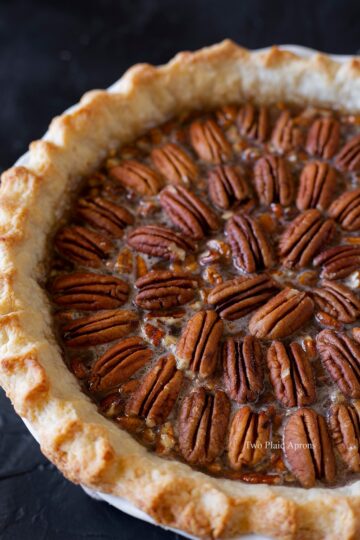 Maple Syrup Pecan Pie | Two Plaid Aprons