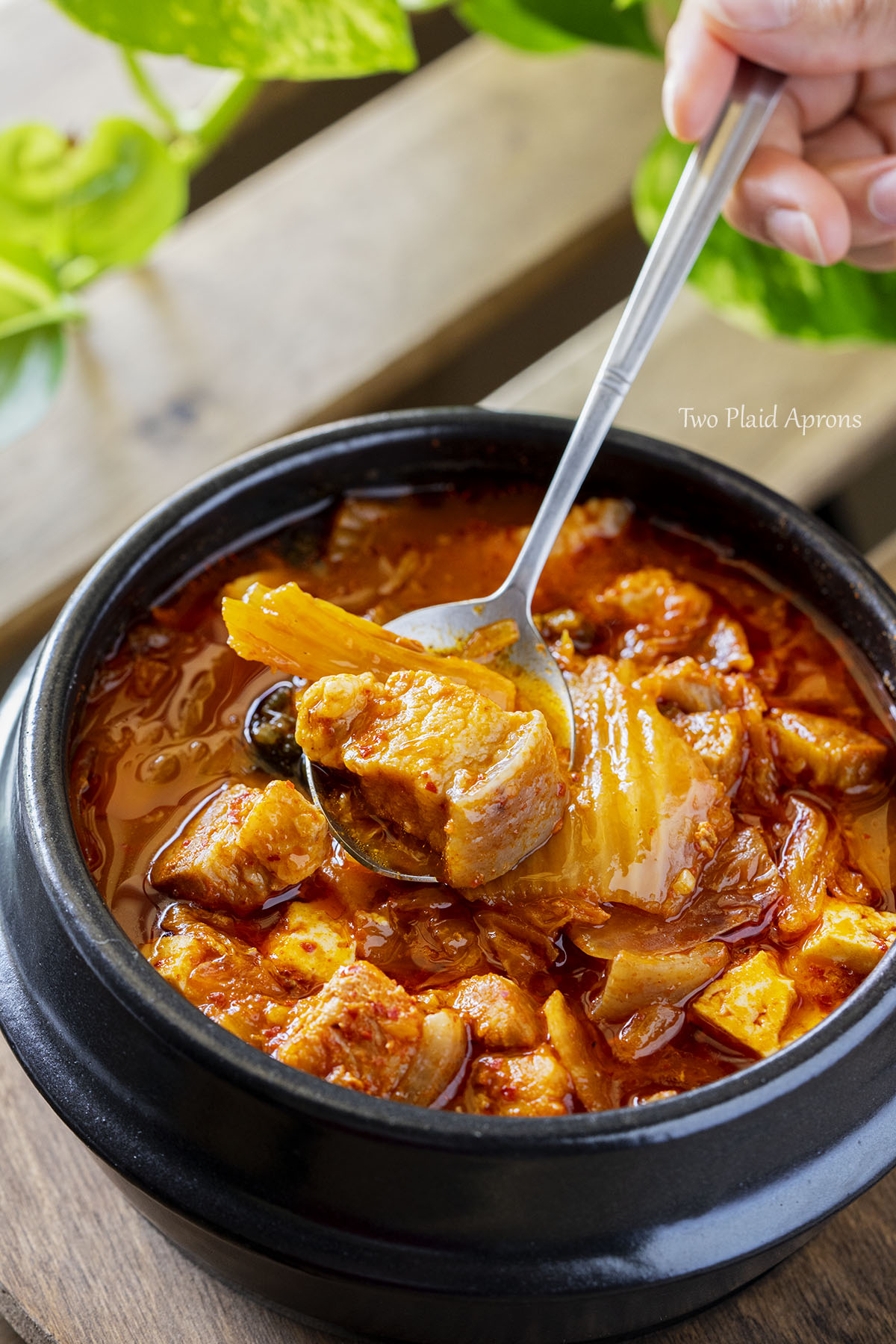 Instant Pot Kimchi Jjigae (Kimchi Stew) | Two Plaid Aprons