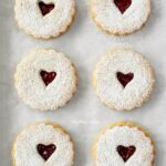 Almond Linzer cookies with raspberry jam.