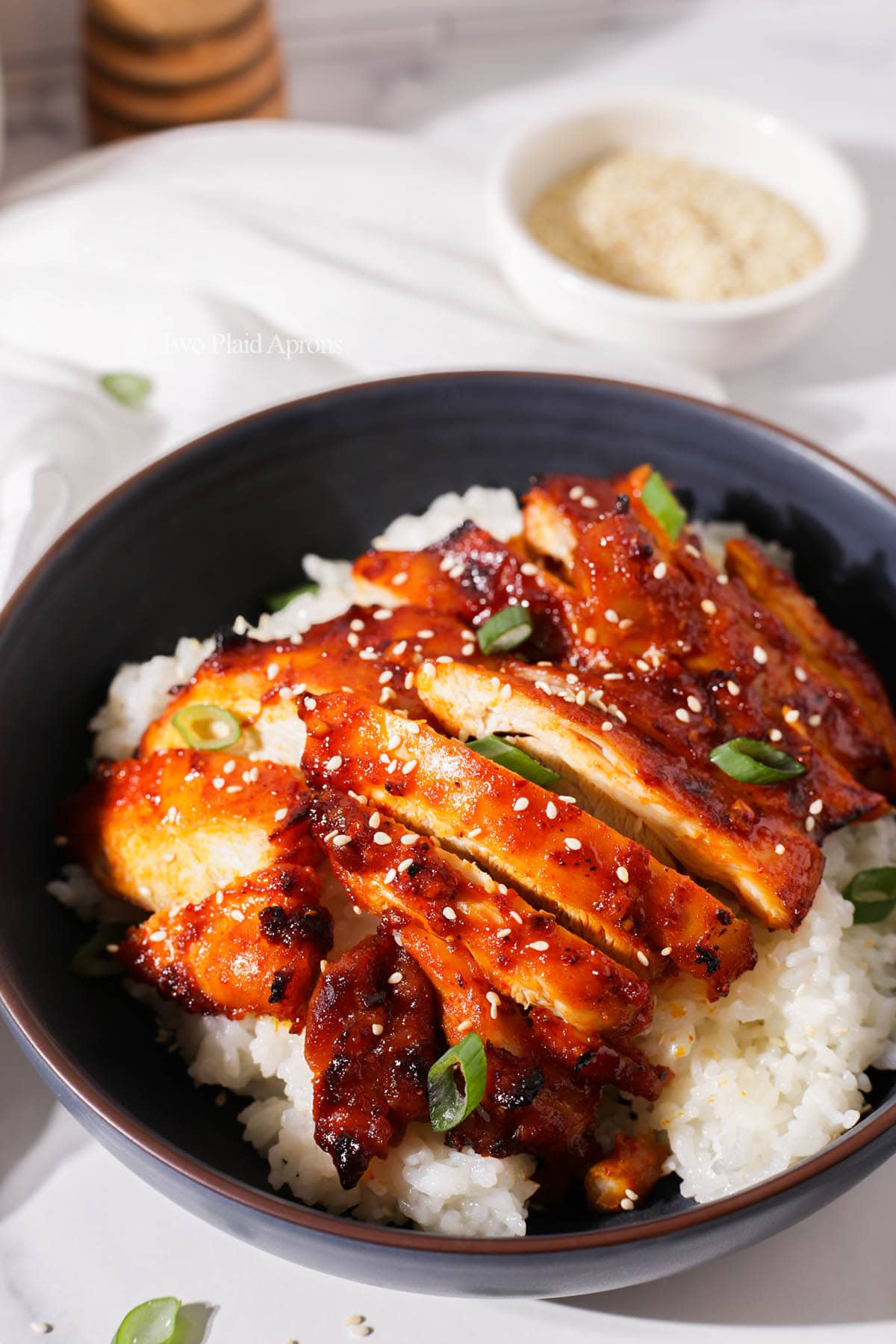 Gochujang BBQ Chicken Thighs Air Fryer Two Plaid Aprons