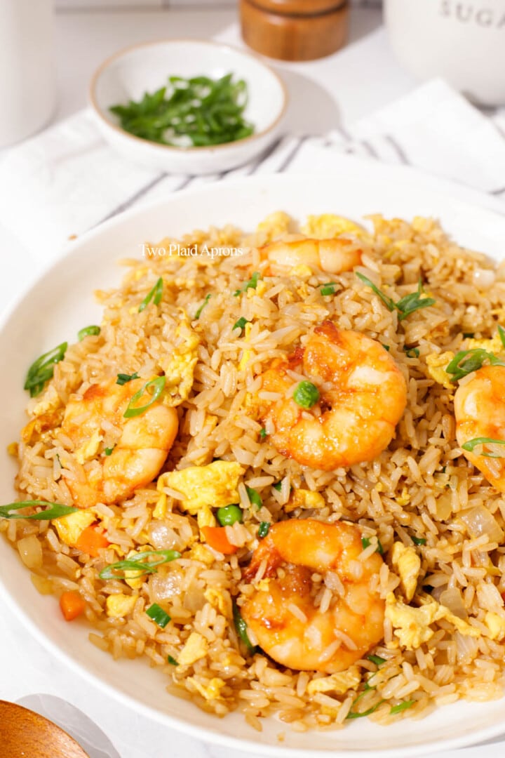 Shrimp Fried Rice (Easy & Better-Than-Takeout) | Two Plaid Aprons