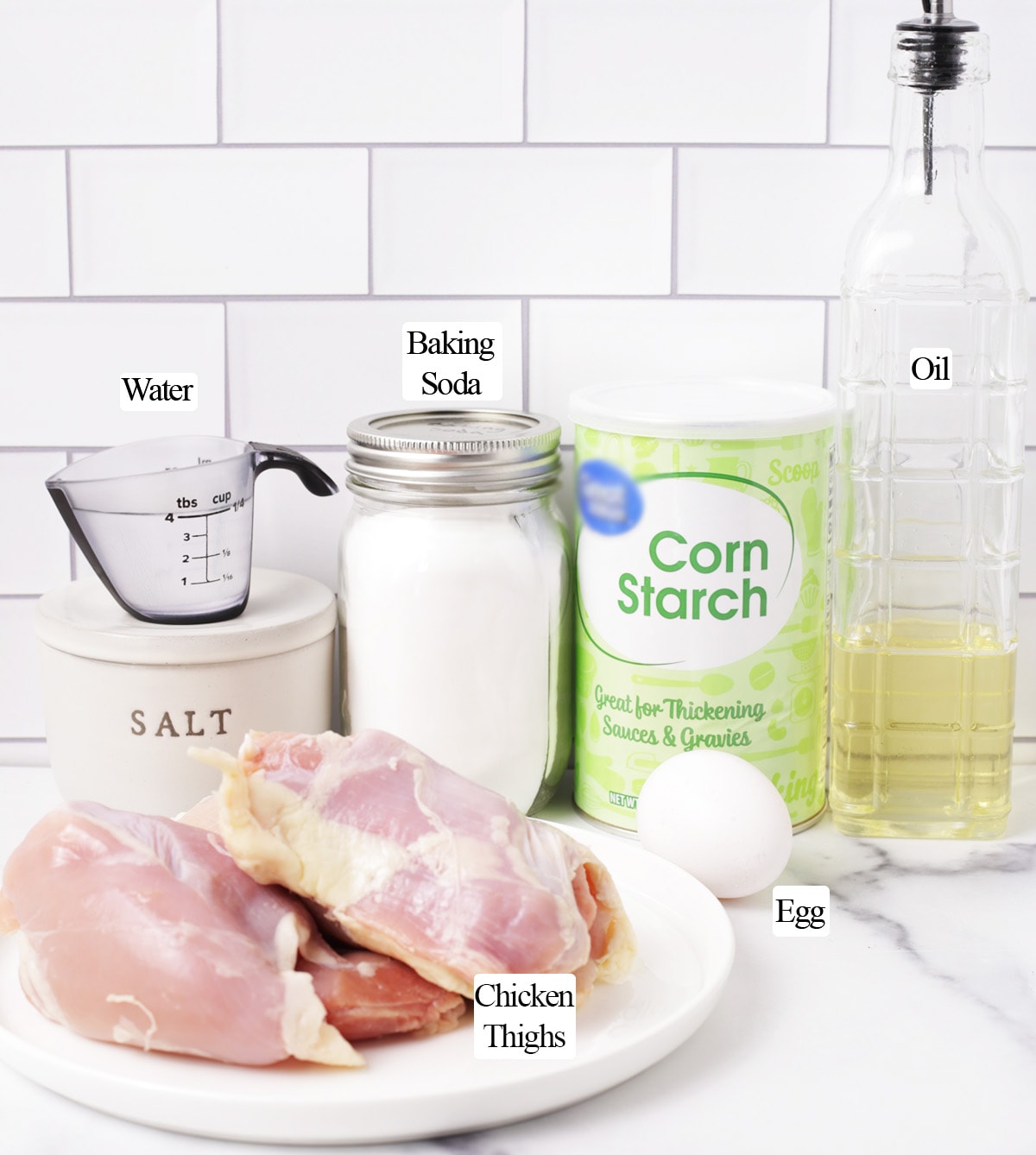 Ingredients for marinating chicken.