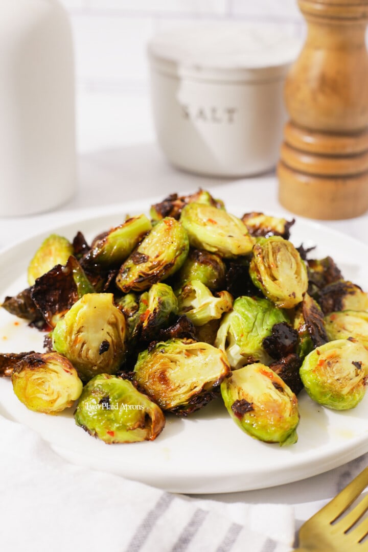 Sweet Chili Brussel Sprouts (Air Fryer) Two Plaid Aprons