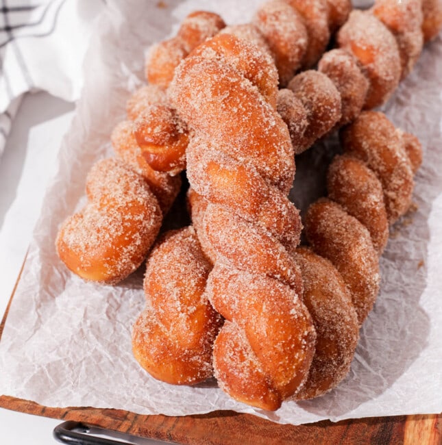 Korean Twisted Donuts (Kkwabaegi) Two Plaid Aprons