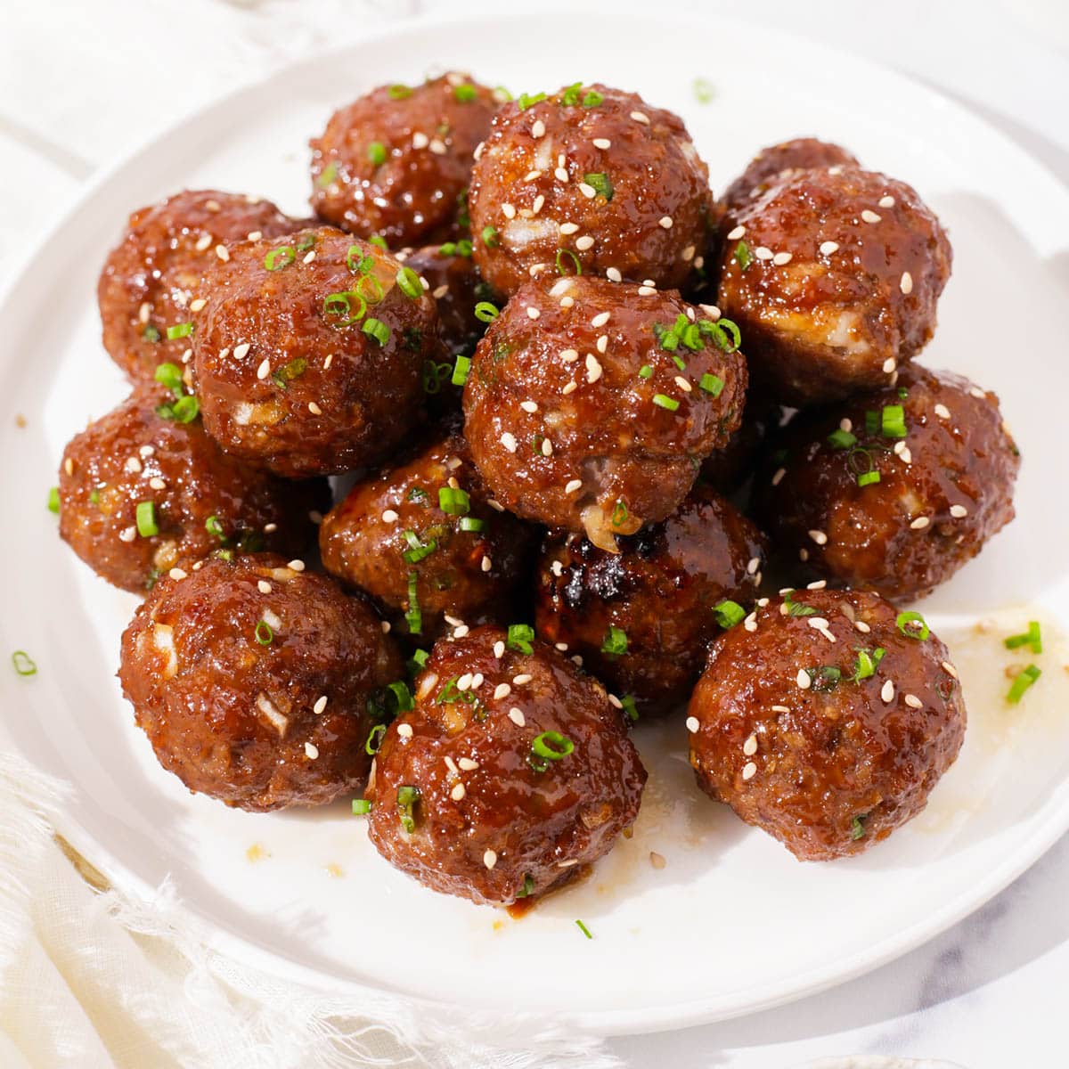 Easy Beef Bulgogi Meatballs | Two Plaid Aprons