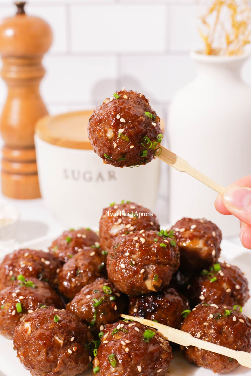 Easy Beef Bulgogi Meatballs Two Plaid Aprons