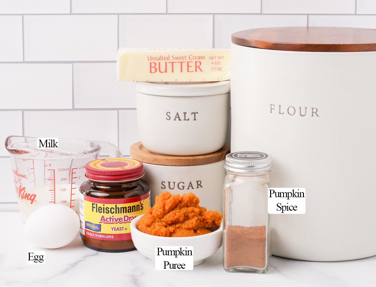 Ingredients for pumpkin spiced dough.