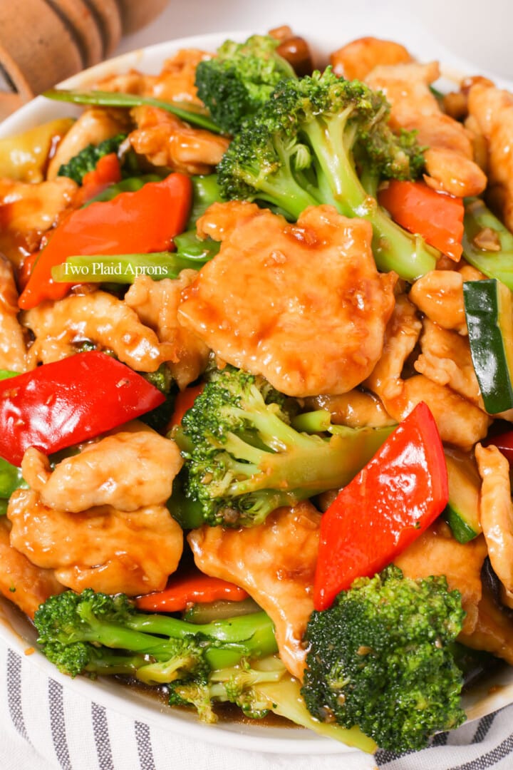 Chicken with Mixed Vegetable Stir Fry | Two Plaid Aprons