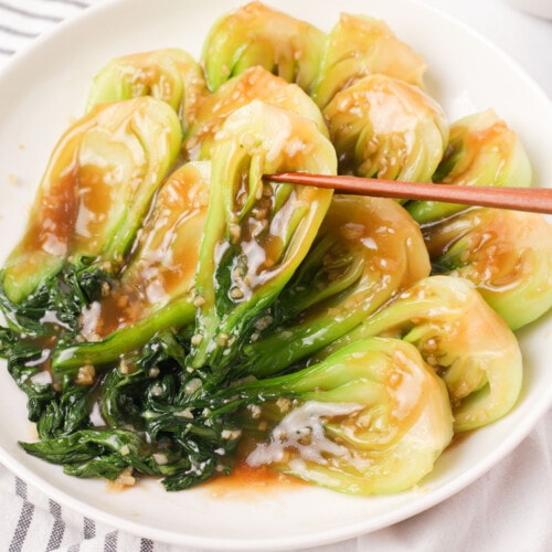 Bok Choy with Oyster Sauce Two Plaid Aprons