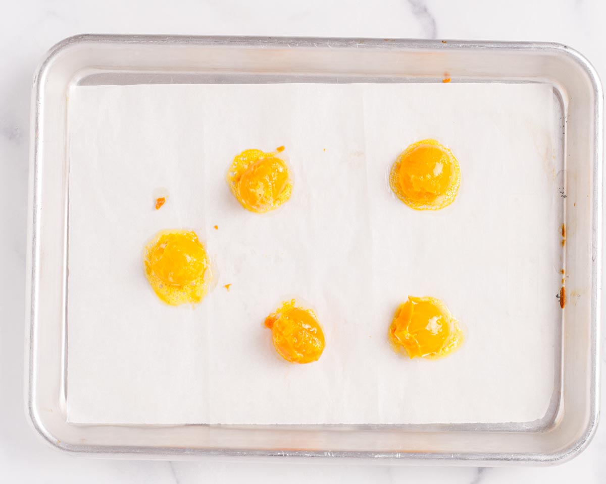 Baking salted duck egg yolks.