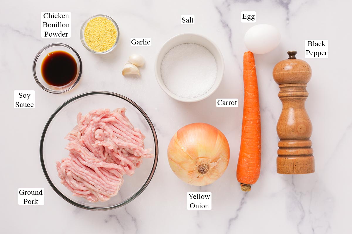 Ingredients for lumpia.