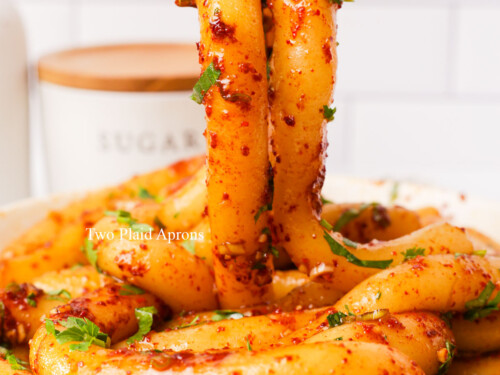 Spicy Potato Noodles | Two Plaid Aprons