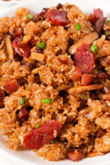 Chinese sticky rice on a plate.