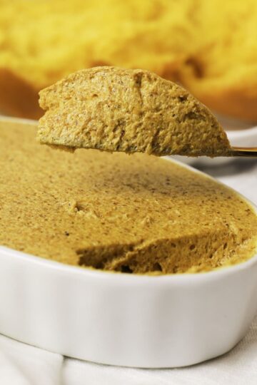 Spiced pumpkin butter on a pumpkin spreader.