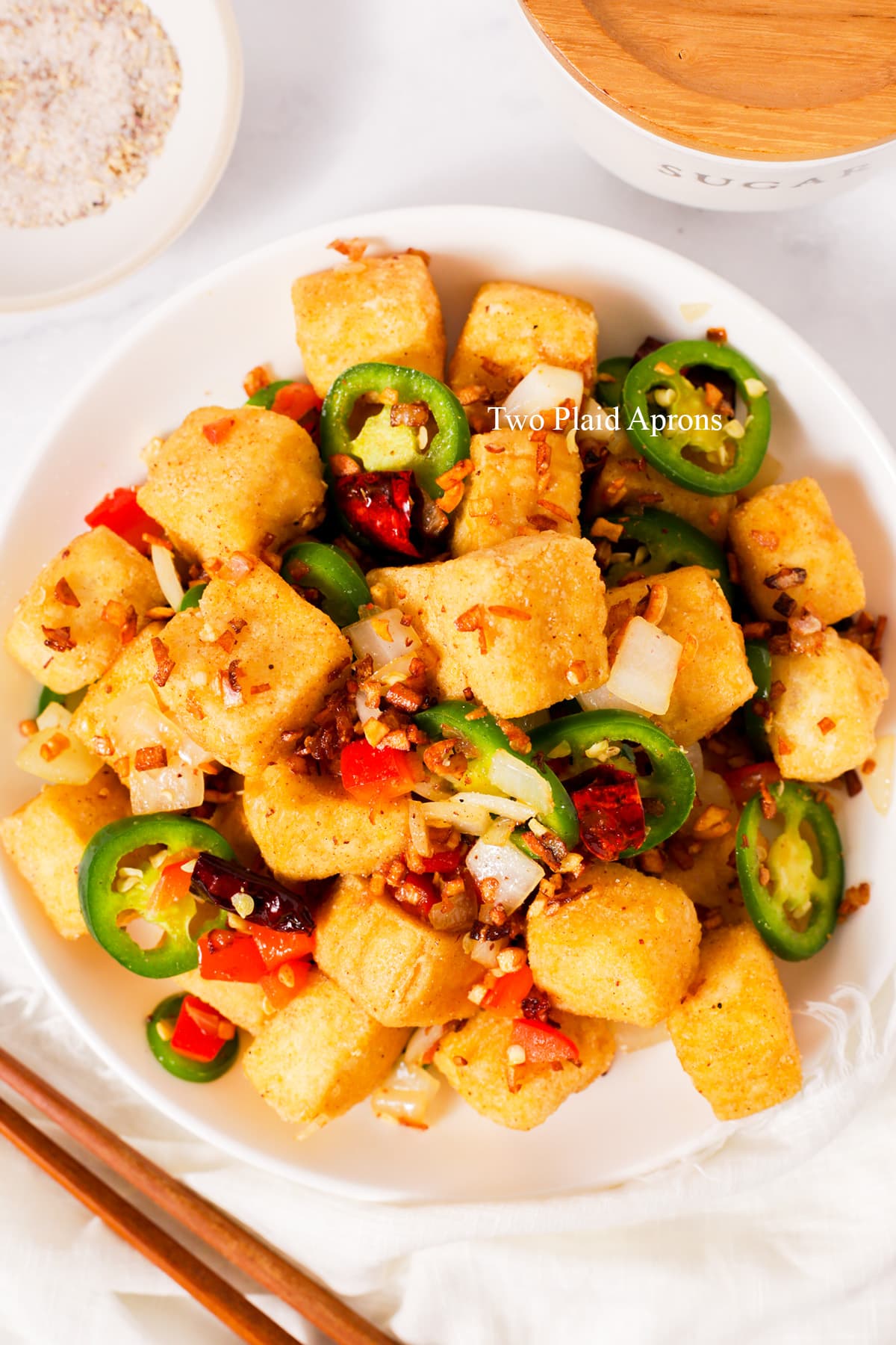 Salt and pepper tofu (Vegan) - Picture of Happy Belly Chinese