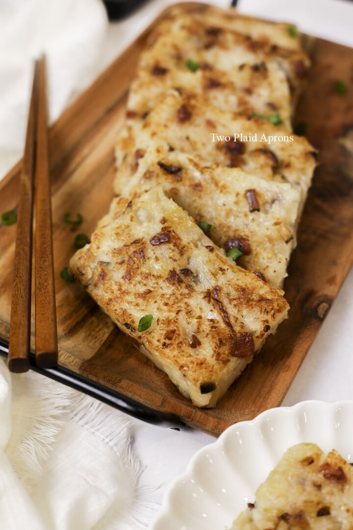 Turnip Cake (Lo Bak Go) Two Plaid Aprons